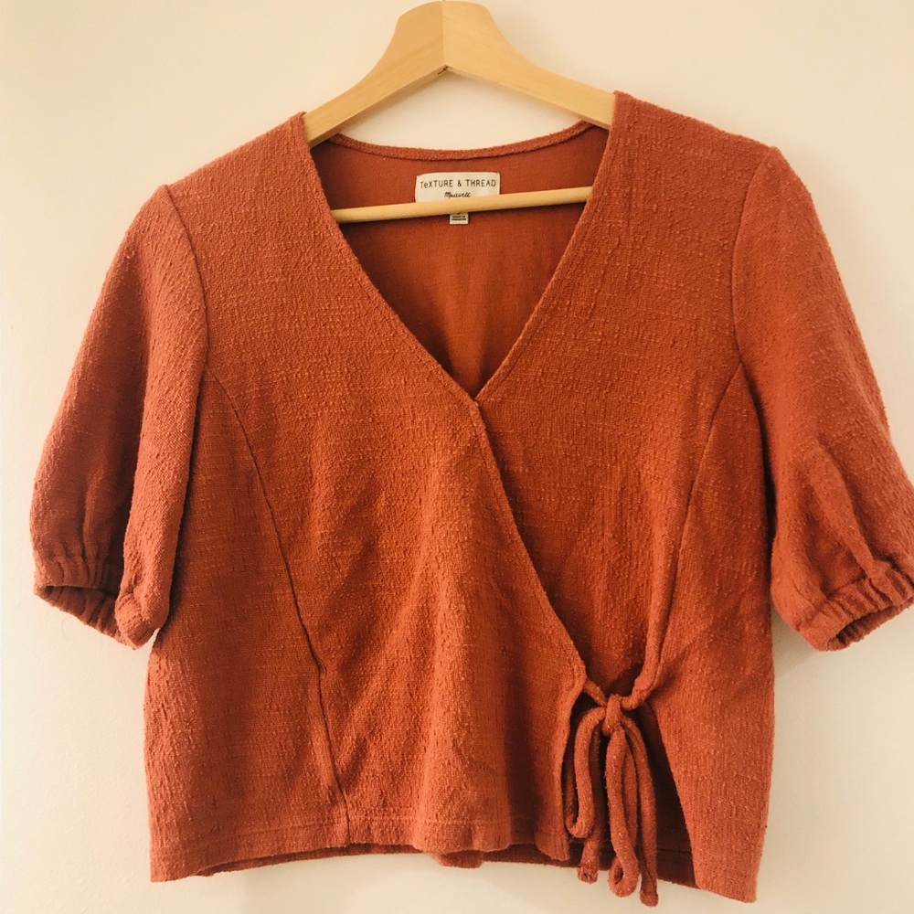 Madewell texture and thread wrap top